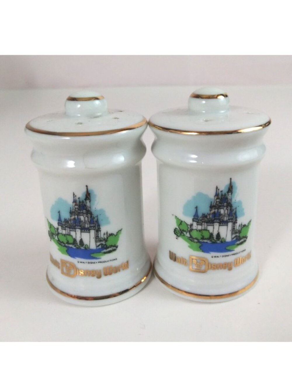 Vintage Walt Disney Productions Walt Disney World Ceramic Salt & Pepper Shakers
